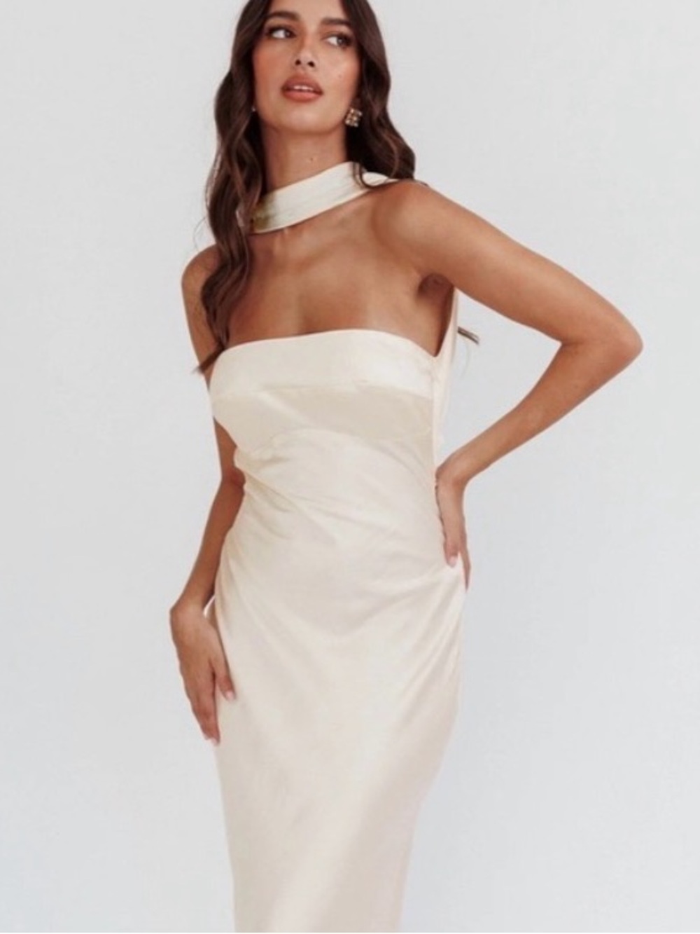 Selfie Leslie Strapless Cream dress , cocktail short dress size M